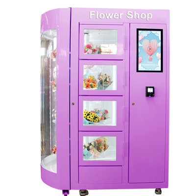 Smart Cooling Automatic Flower Vending Machine 120V With Large Capacity