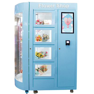 60HZ Hospital Bouquets Flower Vending Machine 19 Inch With Adjustable Temperature