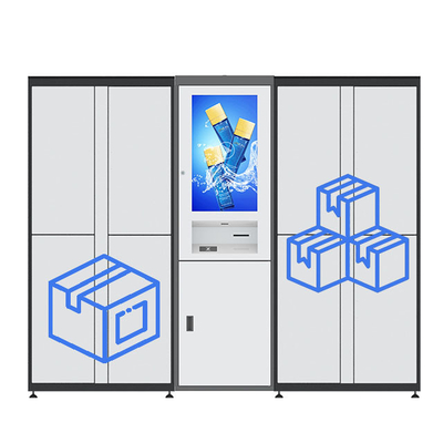 Secure Storage Parcel Cargo Delivery Lockers Pick Up 22 Inch Screen With Advertising