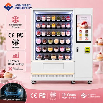 Jakość Winnsen Cake Vending Machine Cold Rolled Steel Cabinet Cashless Card QR Code Payment fabryka