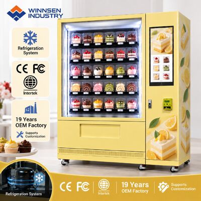 Jakość Winnsen Automatic Cupcake Vending Machine with Refrigerated Cabinet for Small Bakery Shop fabryka