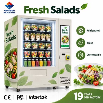 Jakość Inteligentny automat sałatkowy z chłodzoną witryną, regulowanymi półkami i ekranem dotykowym fabryka