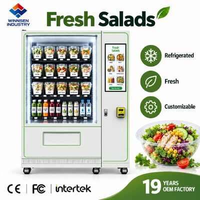 Jakość Winnsen Custom OEM ODM Salad Vending Machine White Black Color Logo Design Options fabryka
