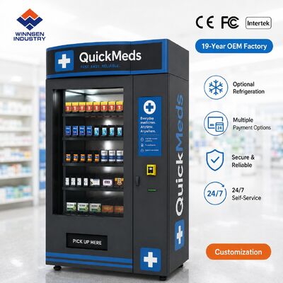 Jakość Winnsen Compact Pharmacy Vending Machine Slim Touch Screen Medicine Dispenser for Hotel Airport fabryka