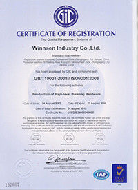 Chiny Winnsen Industry Co., Ltd. Certyfikaty